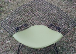 Knoll style Bertoia replacement half pad for large chair with shocks in color pale green/1/2 inch high density foam, hooks and velcro