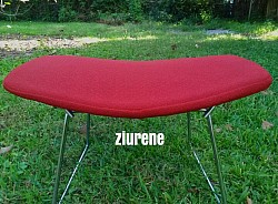 Knoll style Bertoia ottoman in color red. 1